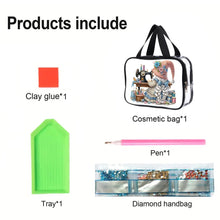 Load image into Gallery viewer, DIY Sewing Machine Diamond Painting Bling Rhinestone Makeup Bag Storage Bag

