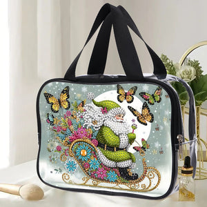 Christmas DIY Santa Claus Diamond Painting Bling Rhinestone Makeup Bag Large Storage Bag