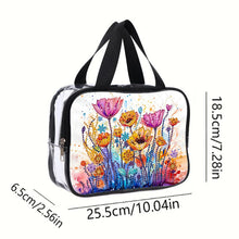 Load image into Gallery viewer, DIY Flower Diamond Painting Bling Rhinestone Makeup Bag Large Storage Bag
