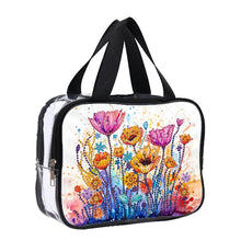 Load image into Gallery viewer, DIY Flower Diamond Painting Bling Rhinestone Makeup Bag Large Storage Bag
