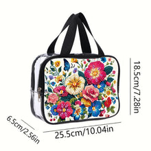 Load image into Gallery viewer, DIY Flower Diamond Painting Bling Rhinestone Makeup Bag Large Storage Bag
