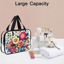 Load image into Gallery viewer, DIY Flower Diamond Painting Bling Rhinestone Makeup Bag Large Storage Bag
