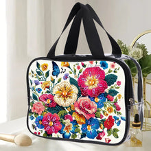 Load image into Gallery viewer, DIY Flower Diamond Painting Bling Rhinestone Makeup Bag Large Storage Bag
