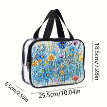 Load image into Gallery viewer, DIY Flower Diamond Painting Bling Rhinestone Makeup Bag Large Storage Bag
