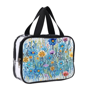 DIY Flower Diamond Painting Bling Rhinestone Makeup Bag Large Storage Bag