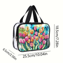 Load image into Gallery viewer, DIY Flower Diamond Painting Bling Rhinestone Makeup Bag Large Storage Bag
