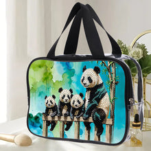 Load image into Gallery viewer, DIY Panda Diamond Painting Bling Rhinestone Makeup Bag Large Storage Bag
