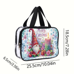 DIY Gnome Diamond Painting Bling Rhinestone Makeup Bag Large Storage Bag