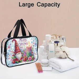 DIY Gnome Diamond Painting Bling Rhinestone Makeup Bag Large Storage Bag