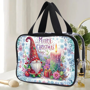 DIY Gnome Diamond Painting Bling Rhinestone Makeup Bag Large Storage Bag