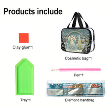 Load image into Gallery viewer, DIY Angel Diamond Painting Bling Rhinestone Makeup Bag Large Storage Bag

