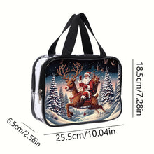 Load image into Gallery viewer, Christmas DIY Santa Claus Diamond Painting Bling Rhinestone Makeup Bag Large Storage Bag
