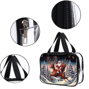 Christmas DIY Santa Claus Diamond Painting Bling Rhinestone Makeup Bag Large Storage Bag