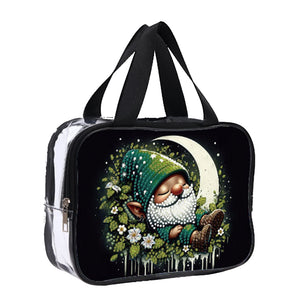 DIY Gnome Diamond Painting Bling Rhinestone Makeup Bag Large Storage Bag