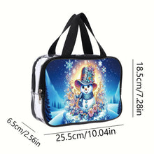Load image into Gallery viewer, DIY Snowman Diamond Painting Bling Rhinestone Makeup Bag Large Storage Bag
