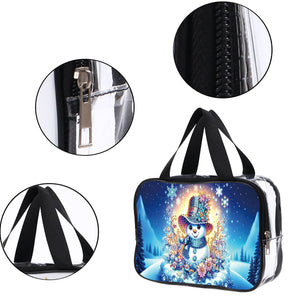 DIY Snowman Diamond Painting Bling Rhinestone Makeup Bag Large Storage Bag