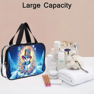 DIY Snowman Diamond Painting Bling Rhinestone Makeup Bag Large Storage Bag