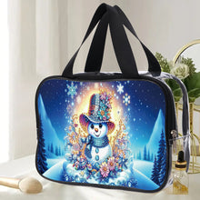 Load image into Gallery viewer, DIY Snowman Diamond Painting Bling Rhinestone Makeup Bag Large Storage Bag
