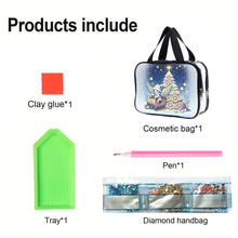 Load image into Gallery viewer, DIY Christmas Tree Diamond Painting Rhinestone Makeup Bag Large Storage Bag
