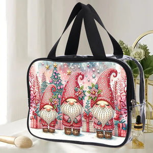 DIY Gnome Diamond Painting Bling Rhinestone Makeup Bag Large Storage Bag