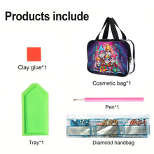 Load image into Gallery viewer, DIY Gnome Diamond Painting Bling Rhinestone Makeup Bag Large Storage Bag
