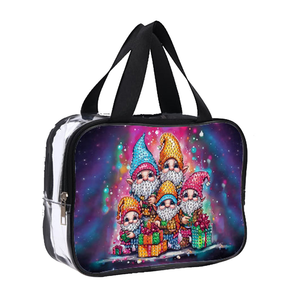 DIY Gnome Diamond Painting Bling Rhinestone Makeup Bag Large Storage Bag