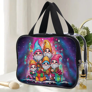 DIY Gnome Diamond Painting Bling Rhinestone Makeup Bag Large Storage Bag