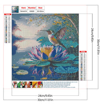 Load image into Gallery viewer, Hummingbird And Lotus 30*30CM(Canvas) Full Round Drill Diamond Painting
