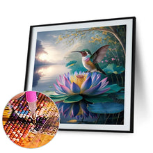 Load image into Gallery viewer, Hummingbird And Lotus 30*30CM(Canvas) Full Round Drill Diamond Painting
