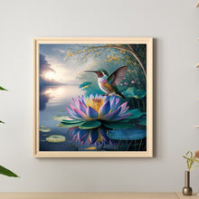 Load image into Gallery viewer, Hummingbird And Lotus 30*30CM(Canvas) Full Round Drill Diamond Painting
