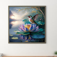Load image into Gallery viewer, Hummingbird And Lotus 30*30CM(Canvas) Full Round Drill Diamond Painting
