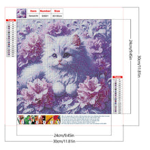 Load image into Gallery viewer, Cat And Flower 30*30CM(Canvas) Full Round Drill Diamond Painting
