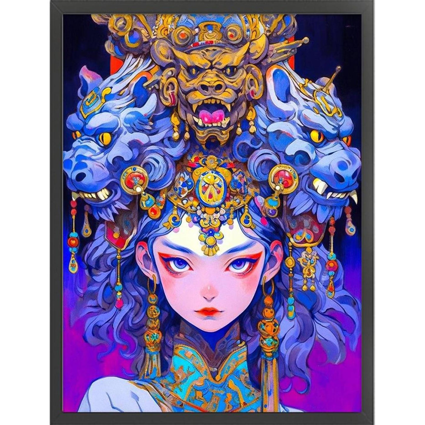Chinese Opera Girl - Full 11CT Stamped Cross Stitch 45x60CM - Huacan