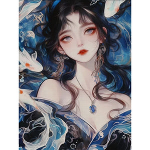 Carp Girl - 45*60CM 11CT Stamped Cross Stitch