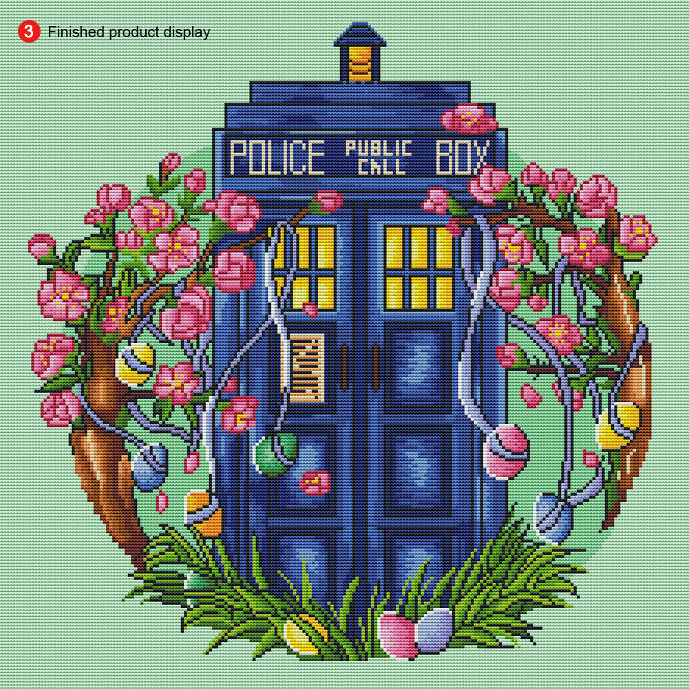Pansy, Bird And Teacup - Full 14CT Counted Cross Stitch 40x40CM - Yishu