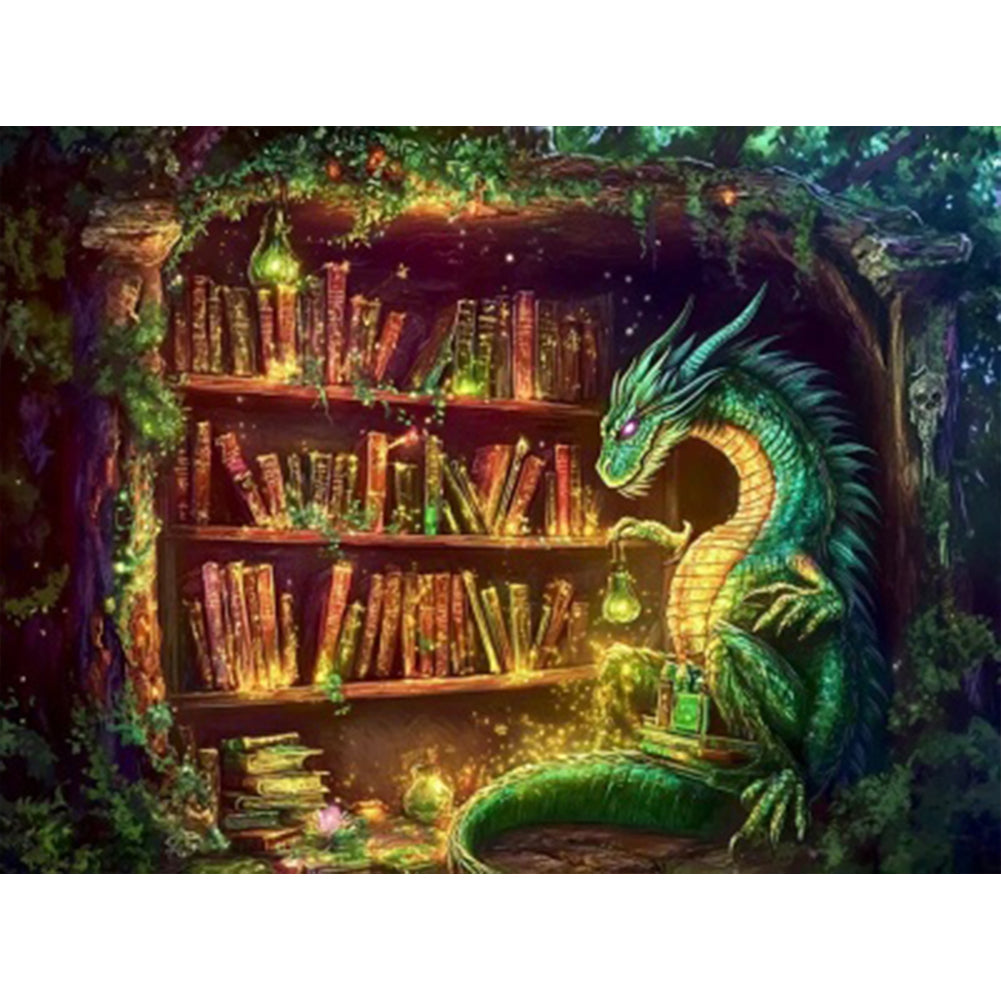 Magic Dragon 40*30CM(Canvas) Full Round Drill Diamond Painting(Partial AB)