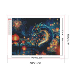 Magic Dragon 40*30CM(Canvas) Full Round Drill Diamond Painting(Partial AB)