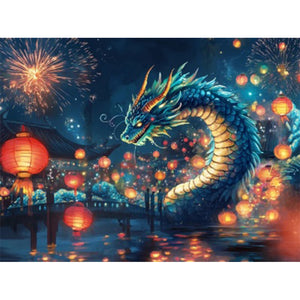 Magic Dragon 40*30CM(Canvas) Full Round Drill Diamond Painting(Partial AB)