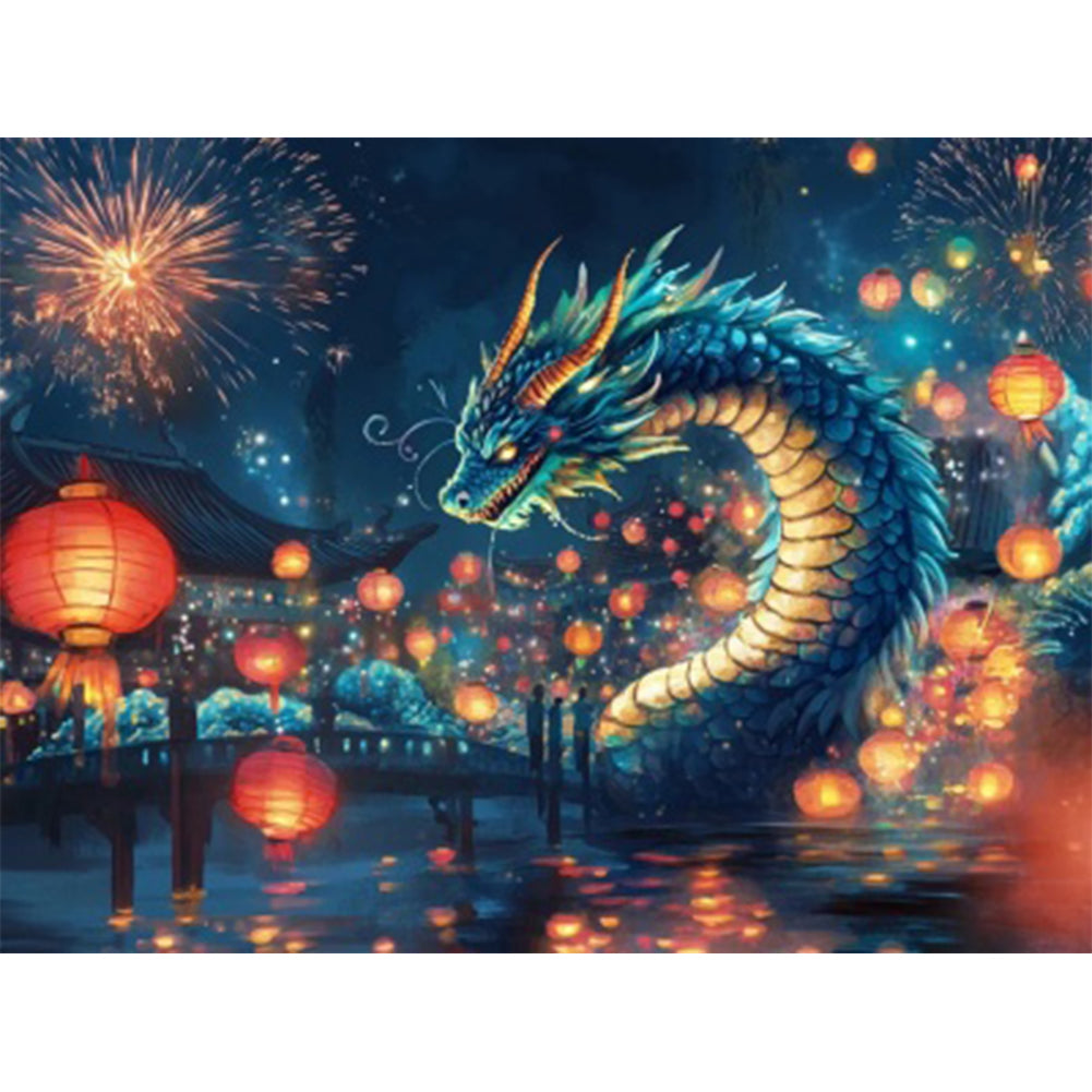 Magic Dragon 40*30CM(Canvas) Full Round Drill Diamond Painting(Partial AB)
