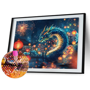 Magic Dragon 40*30CM(Canvas) Full Round Drill Diamond Painting(Partial AB)