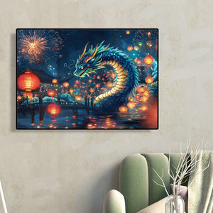 Magic Dragon 40*30CM(Canvas) Full Round Drill Diamond Painting(Partial AB)