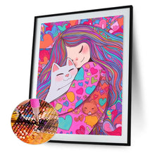 Load image into Gallery viewer, Loving Cat Girl 40*50CM(Canvas) Full Round Drill Diamond Painting(Partial AB)
