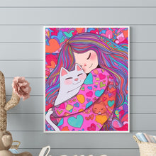 Load image into Gallery viewer, Loving Cat Girl 40*50CM(Canvas) Full Round Drill Diamond Painting(Partial AB)
