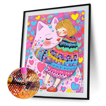 Load image into Gallery viewer, Loving Cat Girl 40*50CM(Canvas) Full Round Drill Diamond Painting(Partial AB)
