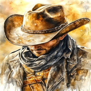 Cowboy 30*40CM(Canvas) Full Round Drill Diamond Painting