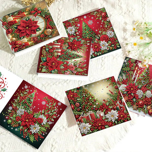 6PCS DIY Diamond Art Greeting Cards Christmas Congratulations Cards  Gifts