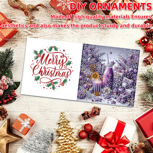 6PCS DIY Diamond Art Greeting Cards Holiday Theme Congratulations Cards  Gifts