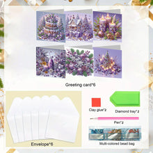 Load image into Gallery viewer, 6PCS DIY Diamond Art Greeting Cards Holiday Theme Congratulations Cards  Gifts
