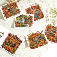 Load image into Gallery viewer, 6PCS DIY Diamond Art Greeting Cards Autumn Theme Congratulations Cards  Gifts
