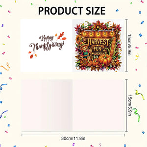 6PCS DIY Diamond Art Greeting Cards Autumn Theme Congratulations Cards  Gifts